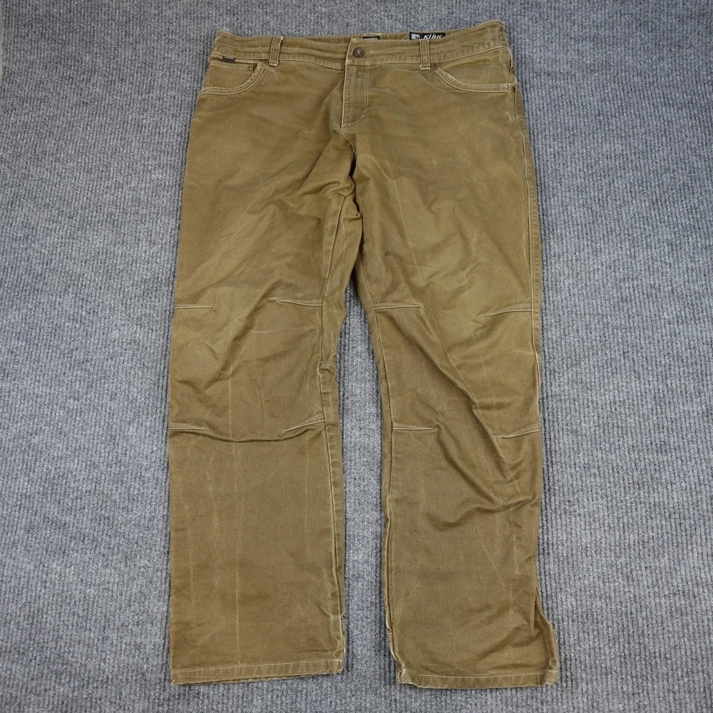 Kuhl Rydr Pants Mens 40x32 Brown Canvas Vintage Patina Dye Workwear Outdoor - Picture 1 of 9